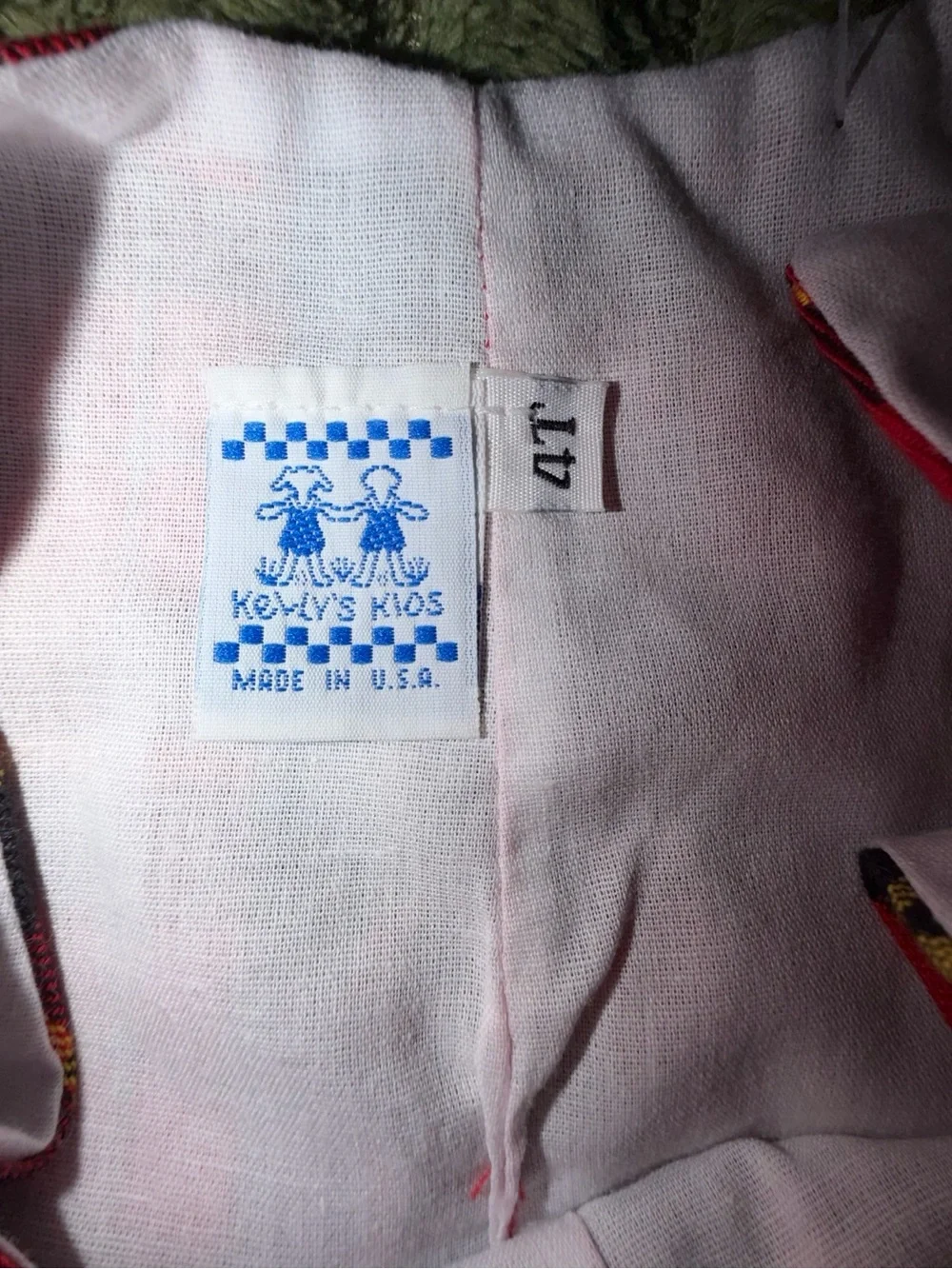 Vintage Kelly’s Kids Red Tartan Plaid Longall Romper Made in USA Toddler Size 4T